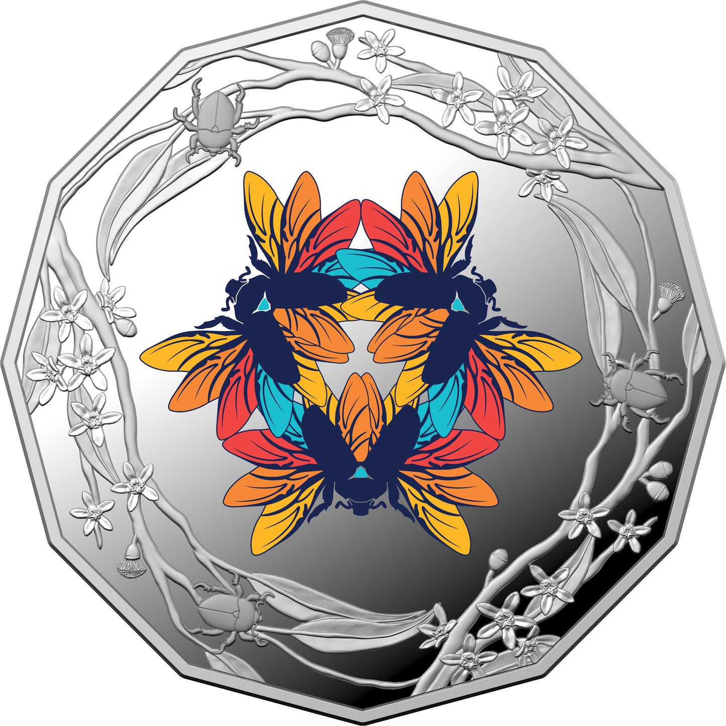 2022 50c Christmas Beetle Silver Coloured Proof Coin