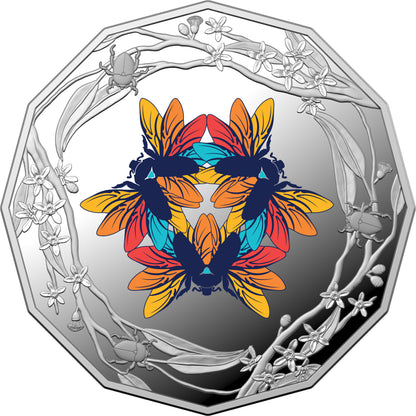 2022 50c Christmas Beetle Silver Coloured Proof Coin