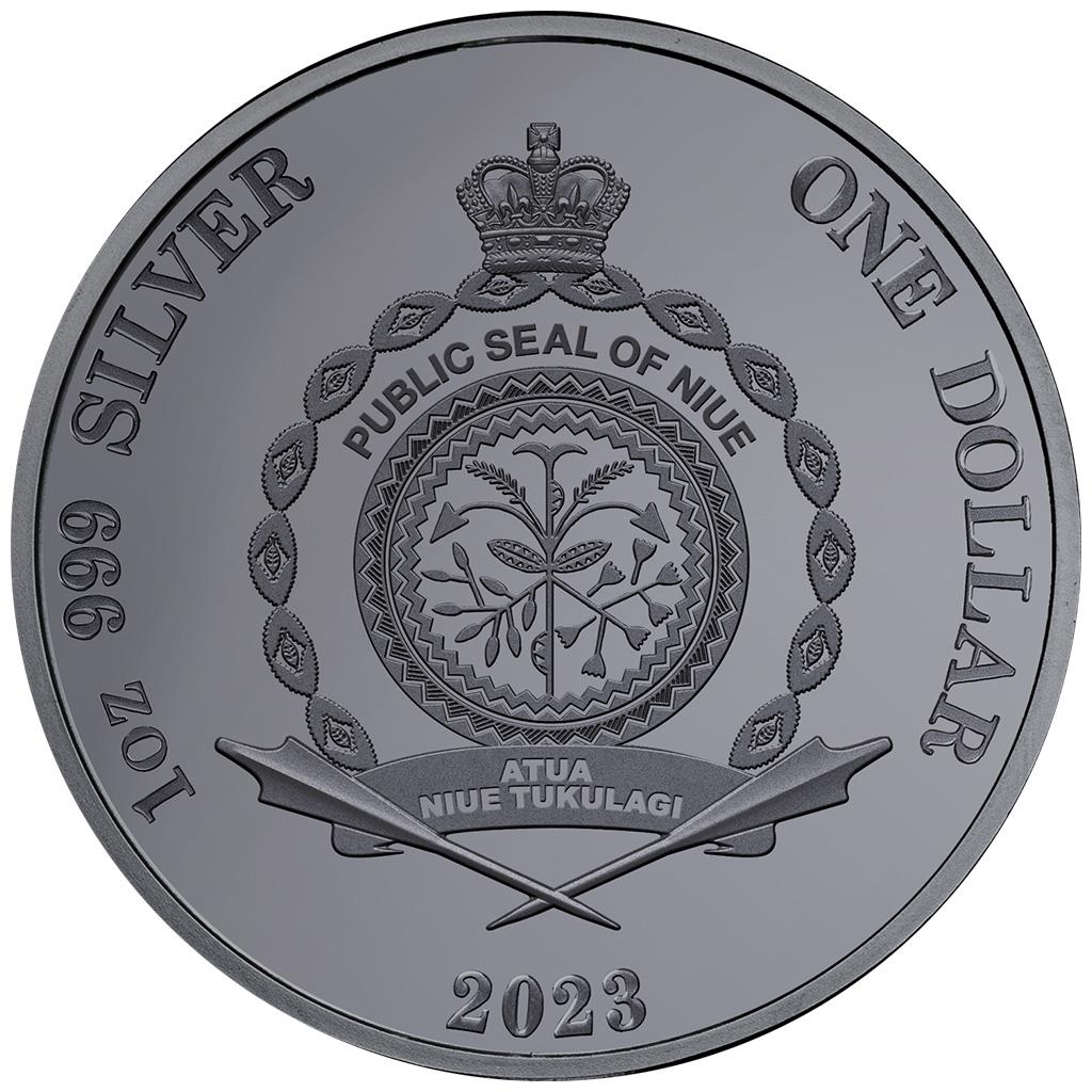 Niue 2023 $1 Australia At Night Flying Fox 1oz Silver Black Proof Coin