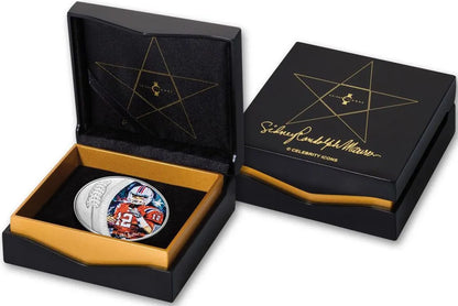 Solomon Islands 2018 $5 Legends of Sports by Sidney Maurer Tom Brady 1oz Silver Coloured Proof Coin