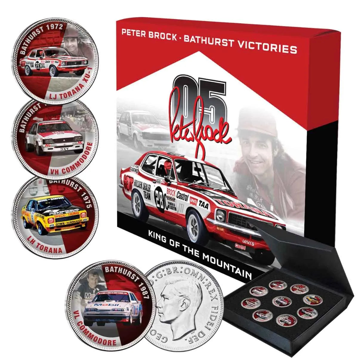 Peter Brock Bathurst Victories Silver Plated Penny 9 Coin Collection