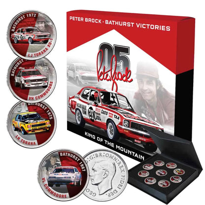 Peter Brock Bathurst Victories Silver Plated Penny 9 Coin Collection