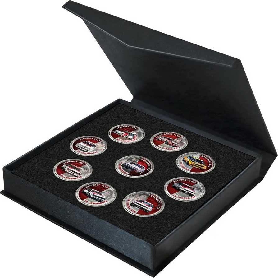 Peter Brock Bathurst Victories Silver Plated Penny 9 Coin Collection