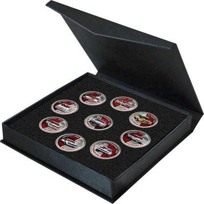 Peter Brock Bathurst Victories Silver Plated Penny 9 Coin Collection