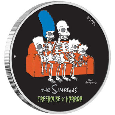 2022 Simpsons Treehouse of Horror 1oz Silver Coloured Coin