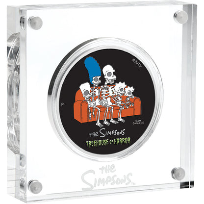 Tuvalu 2022 $1 The Simpsons Treehouse of Horror 1oz Silver Coloured Coin