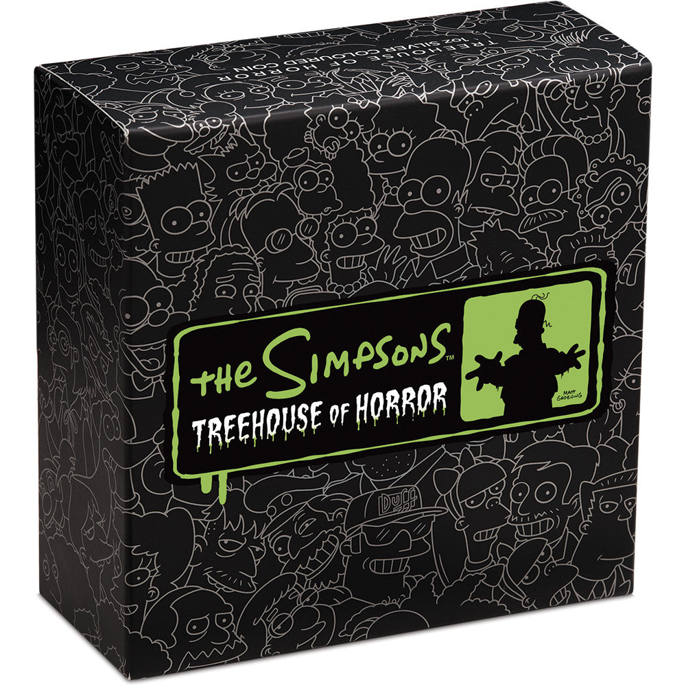 Tuvalu 2022 $1 The Simpsons Treehouse of Horror 1oz Silver Coloured Coin