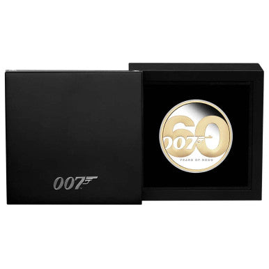 2022 60 Years of Bond 2oz Gold-Plated Silver Proof Coin