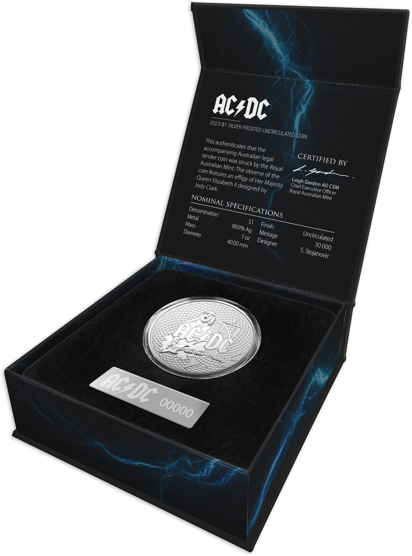 2023 $1 AC/DC 1oz Silver Uncirculated Coin