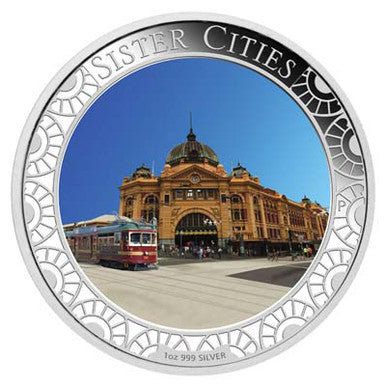 2013 $1 ANDA Melbourne Sister Cities 1oz Silver Hologram Proof Coin