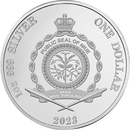 Niue 2023 $1 Eastern Rosella 1oz Silver Coloured Proof Coin