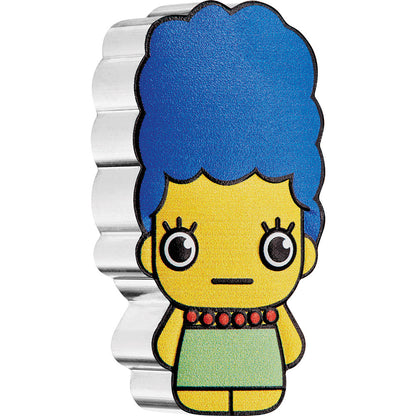 Tuvalu 2022 $1 Minted Mini The Simpsons Marge Shaped 1oz Silver Coloured Coin