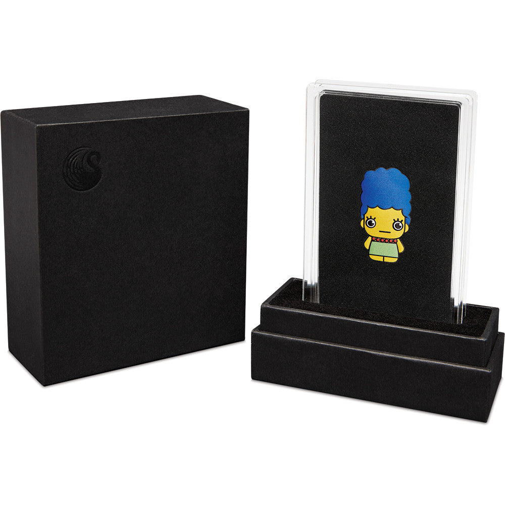 Tuvalu 2022 $1 Minted Mini The Simpsons Marge Shaped 1oz Silver Coloured Coin
