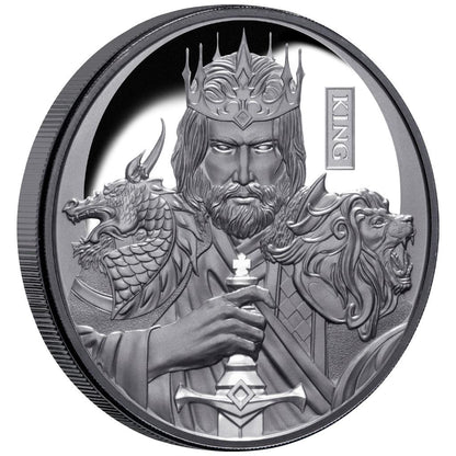 Niue 2023 $1 Chess The King 1oz Silver Black Proof Coin
