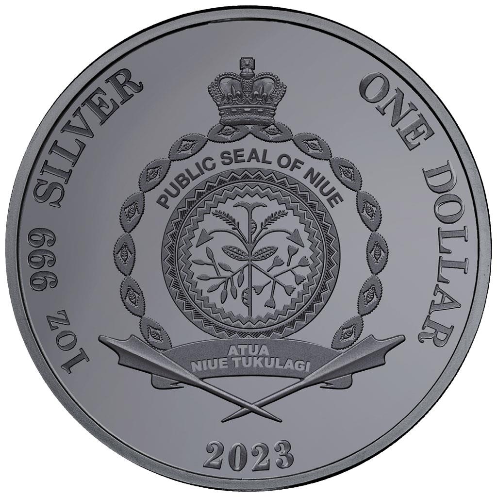Niue 2023 $1 Chess The King 1oz Silver Black Proof Coin