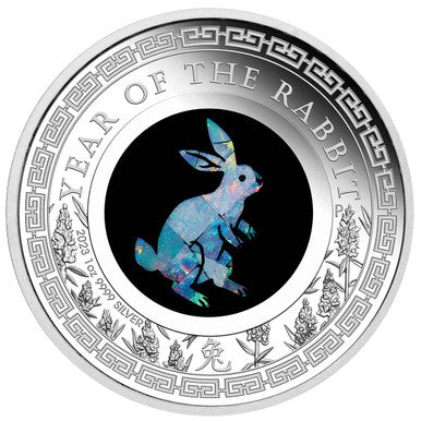 2023 Australian Opal $1 Year of the Rabbit 1oz Silver Proof Coin