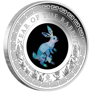 2023 Australian Opal $1 Year of the Rabbit 1oz Silver Proof Coin