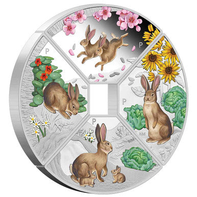2023 Year of the Rabbit $1 Quadrant 1oz Silver Proof 4-Coin Set