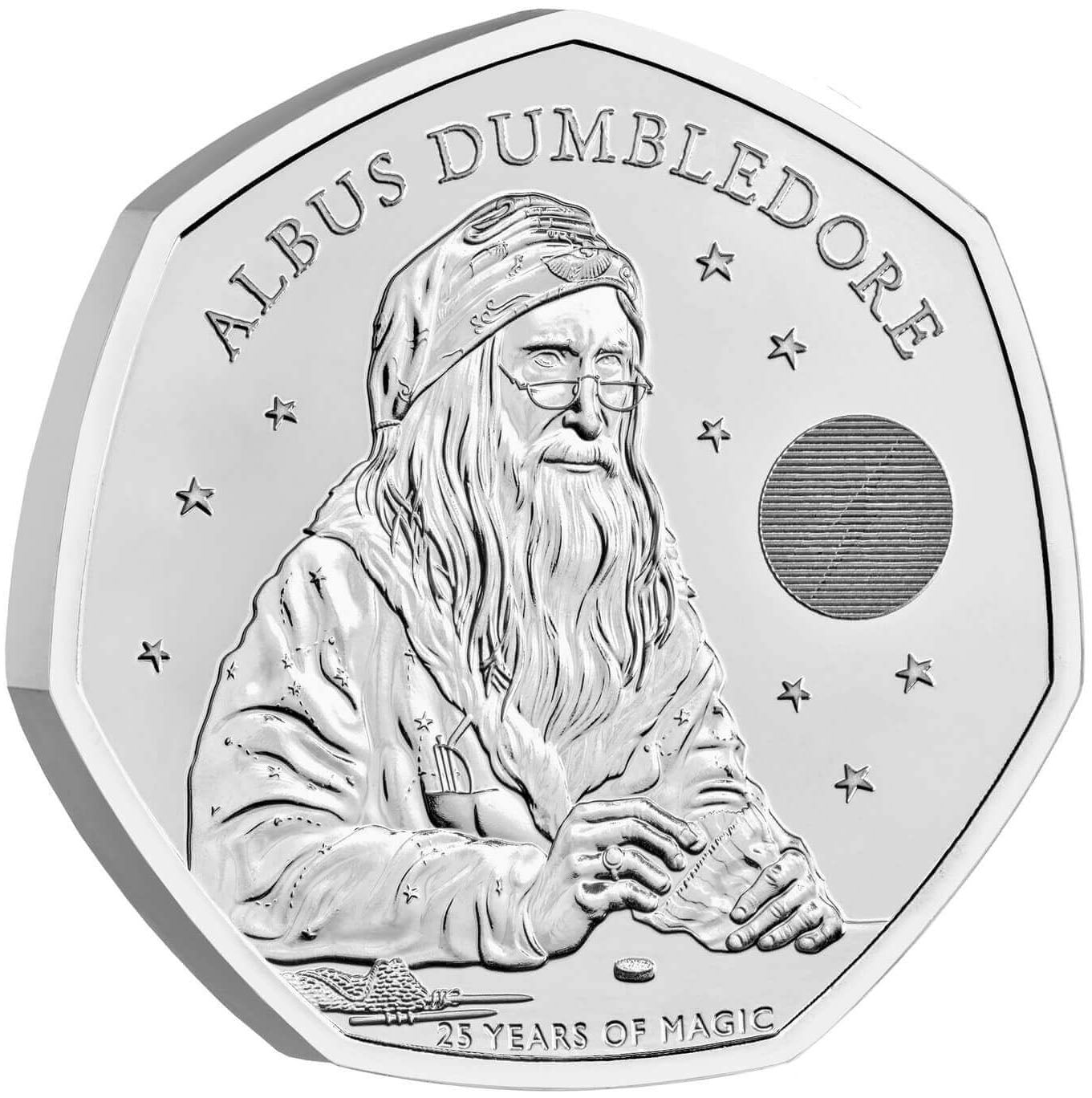 UK 2023 50p Celebrating 25 Years of Harry Potter Professor Albus Dumbledore Uncirculated Coin