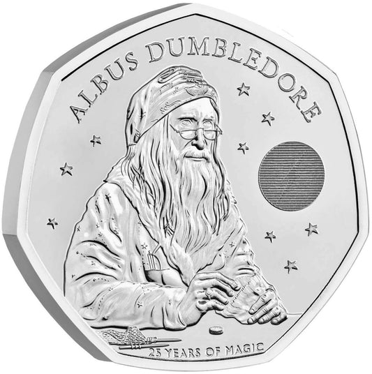 UK 2023 50p Celebrating 25 Years of Harry Potter Professor Albus Dumbledore Uncirculated Coin