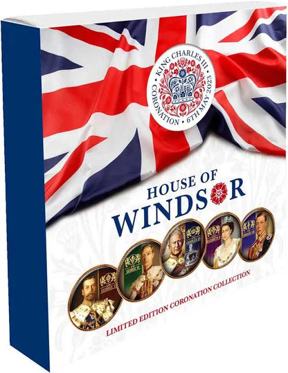 House of Windsor Enamel Penny 5 Coin Collection