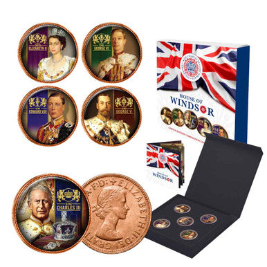 House of Windsor Enamel Penny 5-Coin Collection