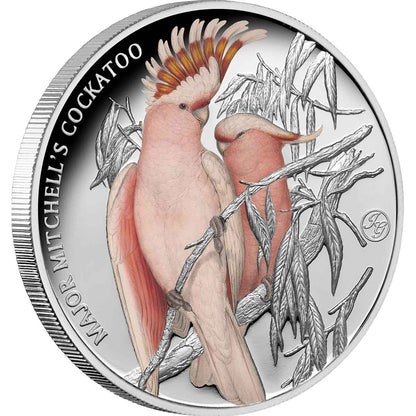 Niue 2023 $1 Major Mitchell's Cockatoo 1oz Silver Coloured Proof Coin