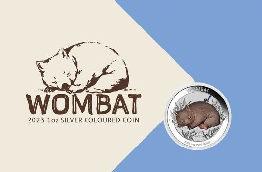 2023 $1 Australian Wombat 1oz Silver Coloured Uncirculated Coin