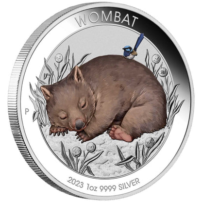 2023 $1 Australian Wombat 1oz Silver Coloured Uncirculated Coin