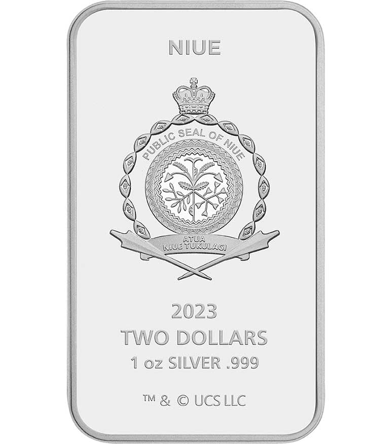 Niue 2023 $2 Scarface 40th Anniversary 1oz Silver Coloured Rectangle Coin
