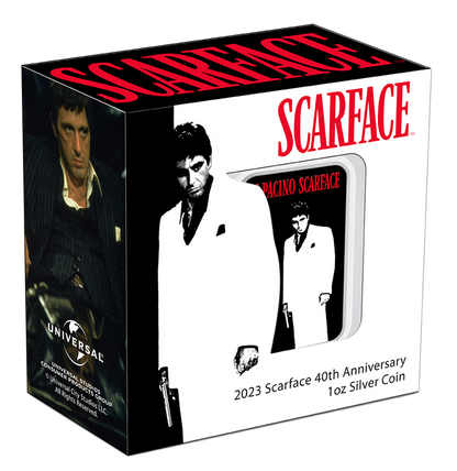 Niue 2023 $2 Scarface 40th Anniversary 1oz Silver Coloured Rectangle Coin