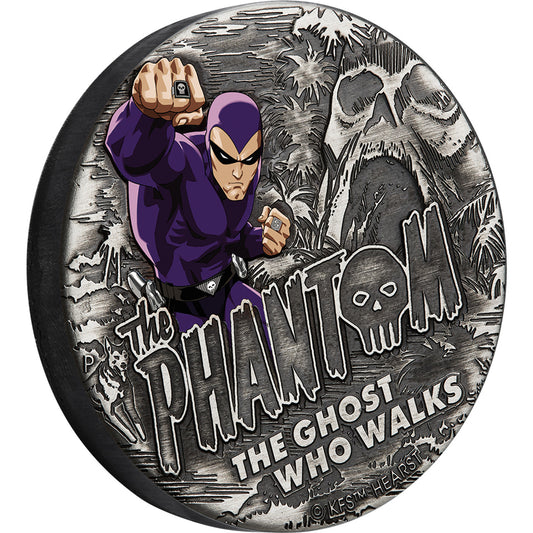 Tuvalu 2023 $2 The Phantom 2oz Silver Coloured Antiqued Coin