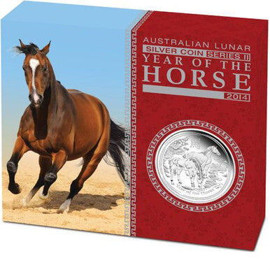 2014 50c Lunar Year of The Horse 1/2oz Silver Proof Coin