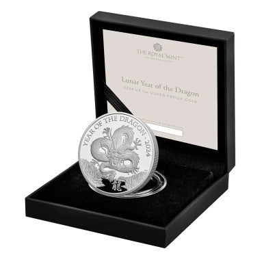 UK 2024 £2 Lunar Year of the Dragon 1oz Silver Proof Coin