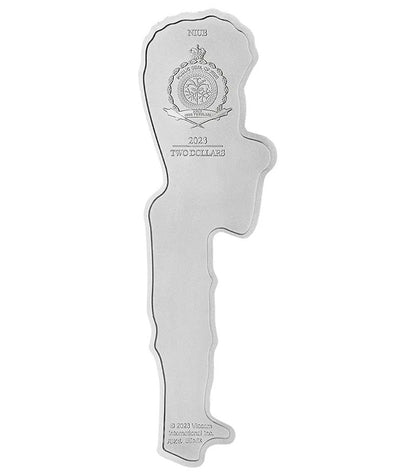 Niue 2023 $2 Beavis and Butt-Head 30th Anniversary Beavis Shaped 1oz Silver Coloured Coin