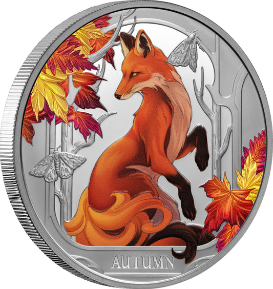 Niue 2024 $1 Seasons Autumn 1oz Silver Coloured Proof Coin