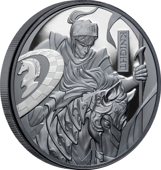 Niue 2024 $1 Chess The Knight 1oz Silver Black Proof Coin