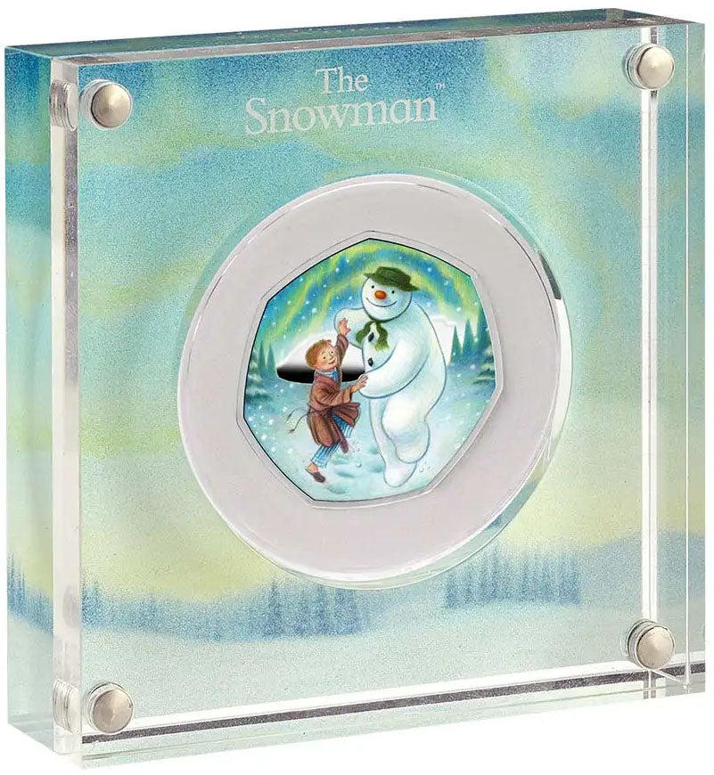 UK 2023 50p The Snowman Coloured Silver Proof Coin