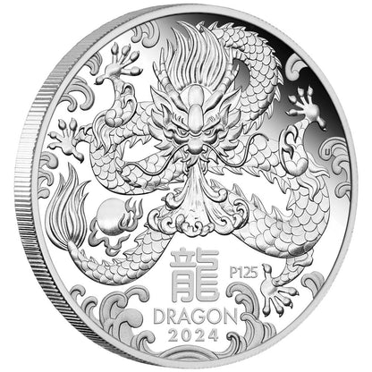2024 $1 Lunar Year of The Dragon 1oz Silver Proof Coin