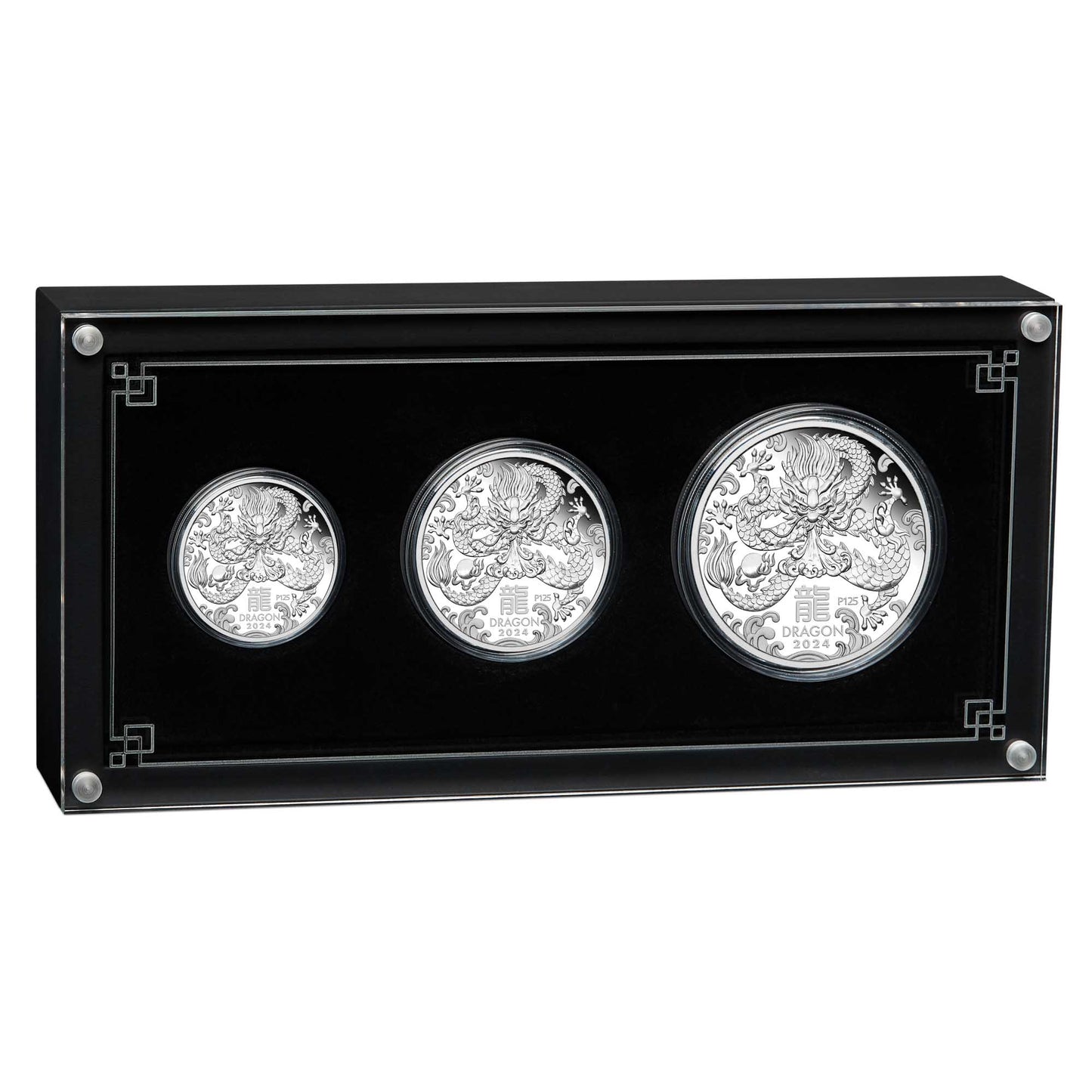 2024 Lunar Year of The Dragon Silver Proof 3 Coin Set