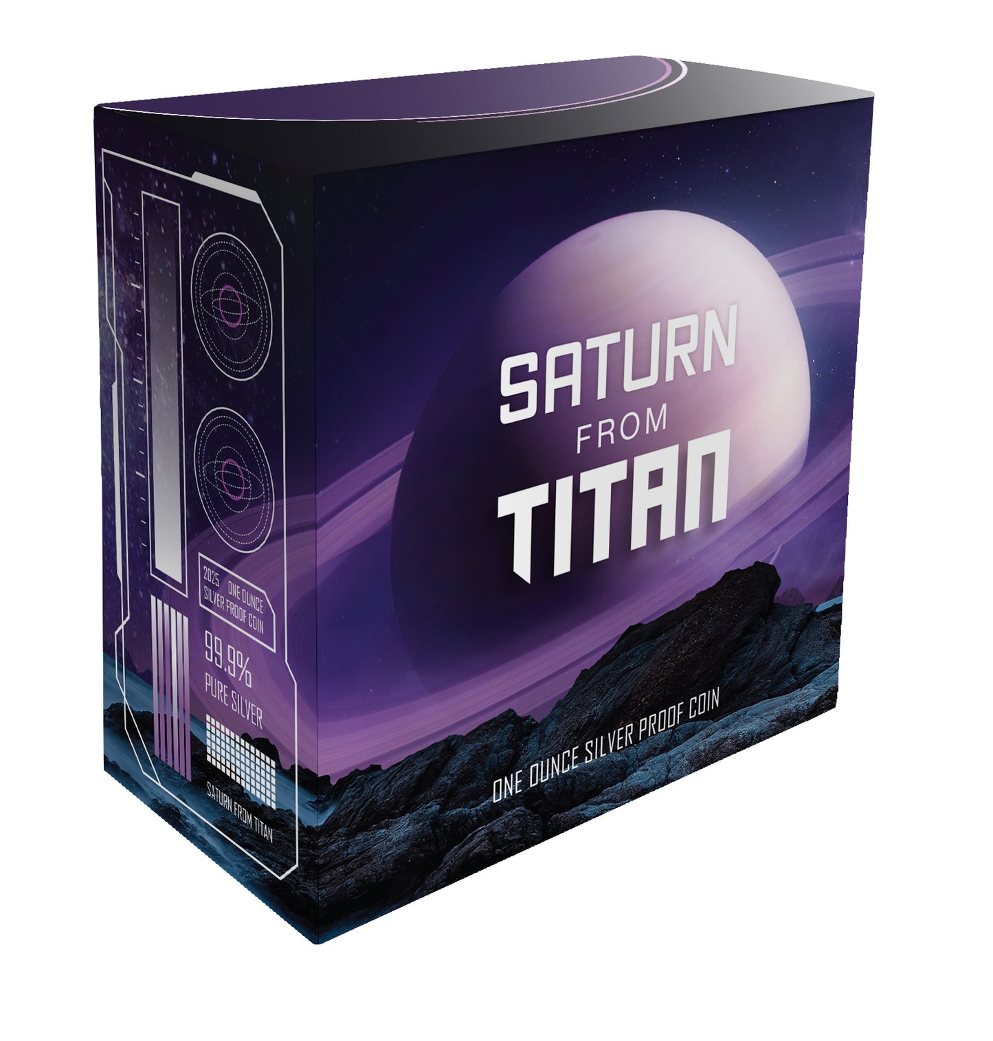 Niue 2025 $1 Saturn From Titan 1oz Silver Coloured Proof Coin