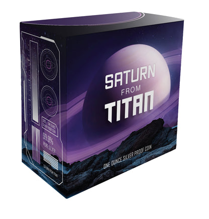 Niue 2025 $1 Saturn From Titan 1oz Silver Coloured Proof Coin