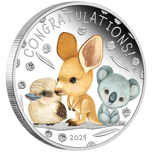 2024 50c Newborn Baby 1/2oz Silver Coloured Proof Coin