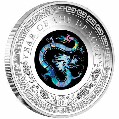 2024 $1 Australian Opal Lunar Year of The Dragon 1oz Silver Proof Coin