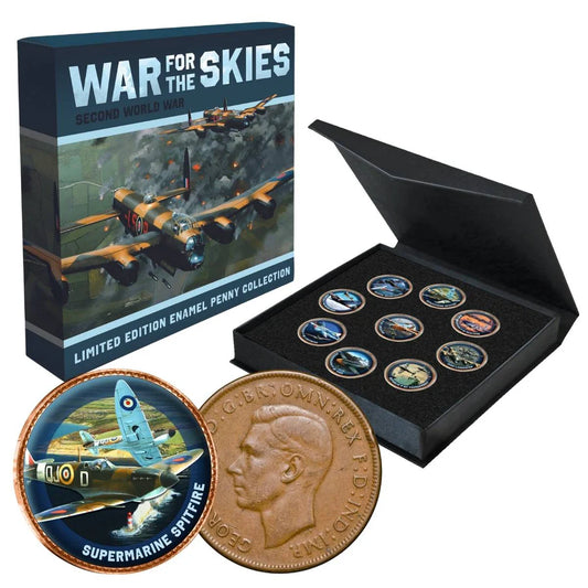 War For The Skies Second World War Enamel Penny 9 Coin Collection