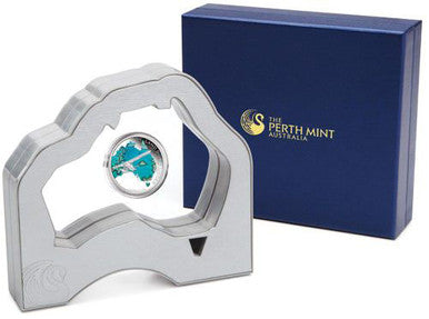 2014 $1 The Land Down Under Great Barrier Reef 1oz Silver Coloured Proof Coin