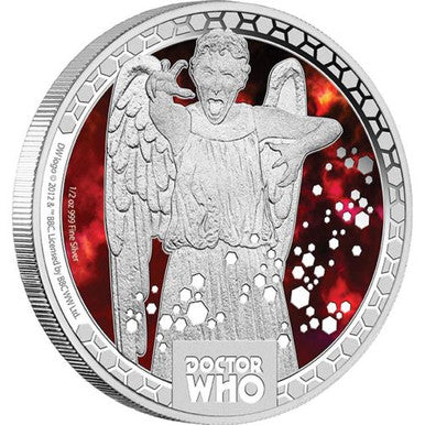 Niue 2014 $1 Doctor Who Weeping Angels 1/2oz Silver Coloured Proof Coin