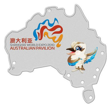 2010 $1 Shanghai World Expo Australia Shaped 1oz Silver Coin