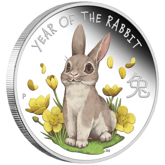 2023 Baby Rabbit 50c 1/2oz Silver Proof Coin