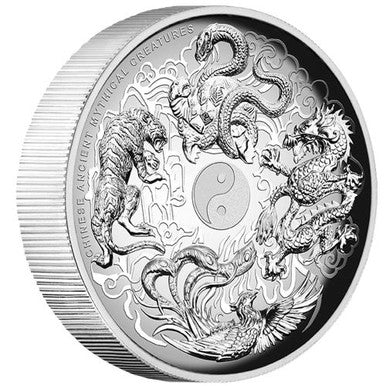 Tuvalu 2016 $1 Chinese Ancient Mythical Creatures 1oz Silver High Relief Proof Coin